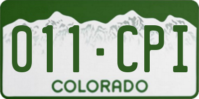CO license plate 011CPI