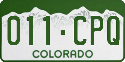 CO license plate 011CPQ