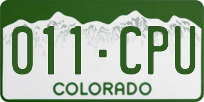 CO license plate 011CPU
