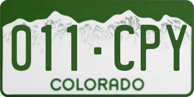 CO license plate 011CPY