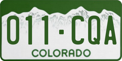 CO license plate 011CQA