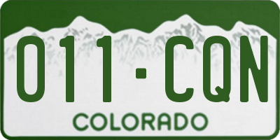 CO license plate 011CQN