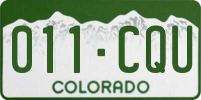 CO license plate 011CQU