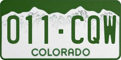 CO license plate 011CQW