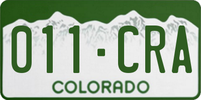 CO license plate 011CRA