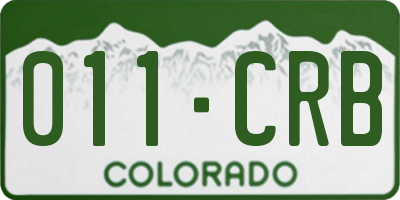 CO license plate 011CRB