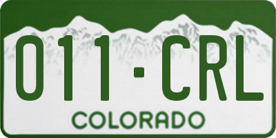 CO license plate 011CRL