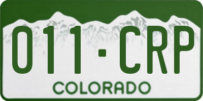 CO license plate 011CRP