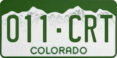 CO license plate 011CRT