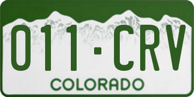 CO license plate 011CRV
