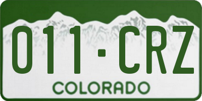 CO license plate 011CRZ