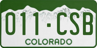 CO license plate 011CSB