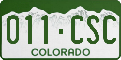 CO license plate 011CSC