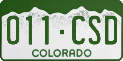 CO license plate 011CSD