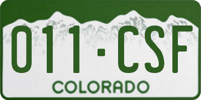 CO license plate 011CSF