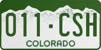 CO license plate 011CSH