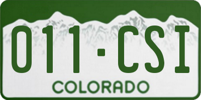 CO license plate 011CSI