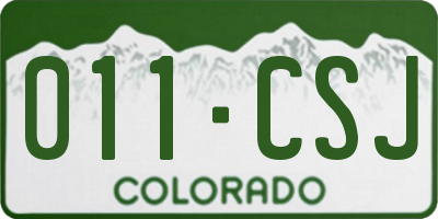 CO license plate 011CSJ