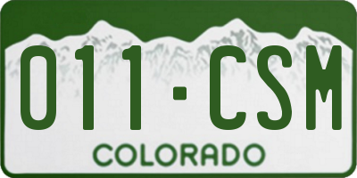 CO license plate 011CSM