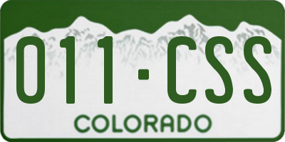 CO license plate 011CSS