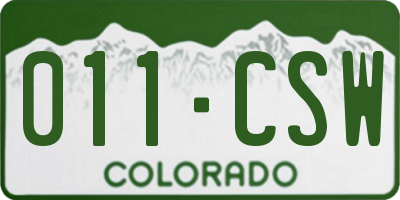 CO license plate 011CSW