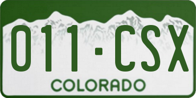 CO license plate 011CSX