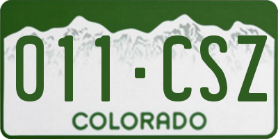 CO license plate 011CSZ