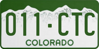CO license plate 011CTC