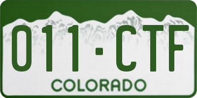 CO license plate 011CTF
