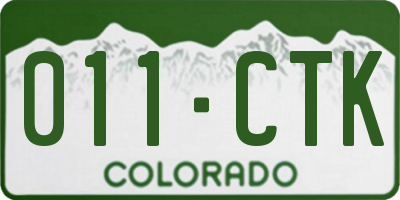 CO license plate 011CTK