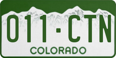 CO license plate 011CTN