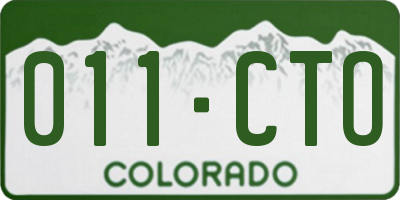 CO license plate 011CTO