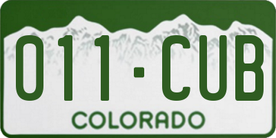 CO license plate 011CUB