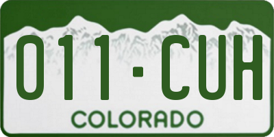 CO license plate 011CUH