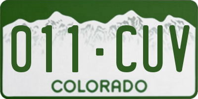 CO license plate 011CUV