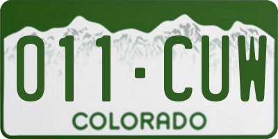 CO license plate 011CUW