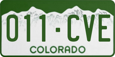 CO license plate 011CVE