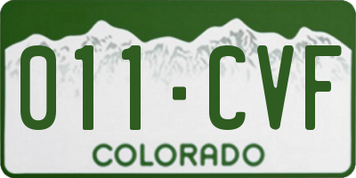 CO license plate 011CVF