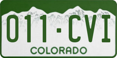 CO license plate 011CVI