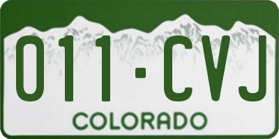 CO license plate 011CVJ