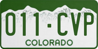 CO license plate 011CVP