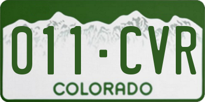 CO license plate 011CVR