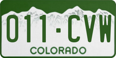 CO license plate 011CVW