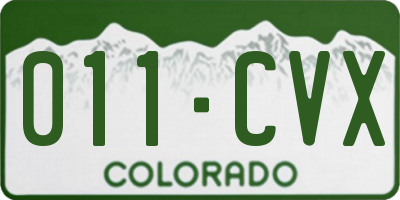 CO license plate 011CVX