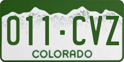 CO license plate 011CVZ
