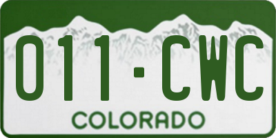 CO license plate 011CWC