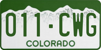 CO license plate 011CWG