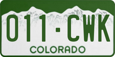 CO license plate 011CWK