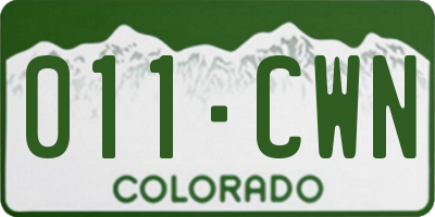 CO license plate 011CWN