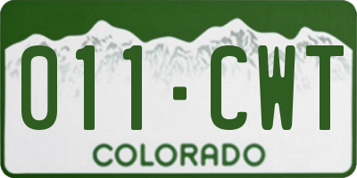 CO license plate 011CWT